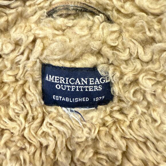 VTG American Eagle y2k small green corduroy penny lane faux fur jacket grunge - Picture 6 of 11